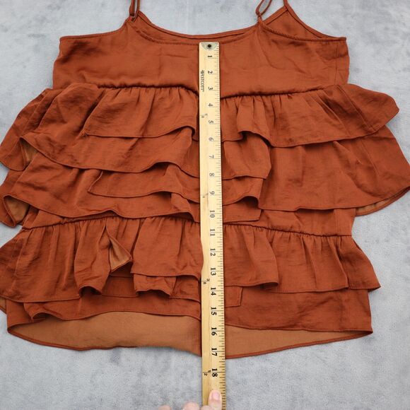 Who What Wear Shirt Womens S Orange Sleeveless Scoop Neck Layered Tank Top - Picture 5 of 11